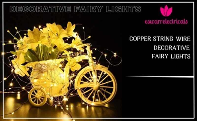 Eswarr Electricals Battery Powered Copper Wire 5 Meter 50 LED's Fairy String Lights-Warm White